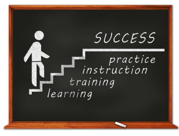 Success, practice, instruction, training, learning